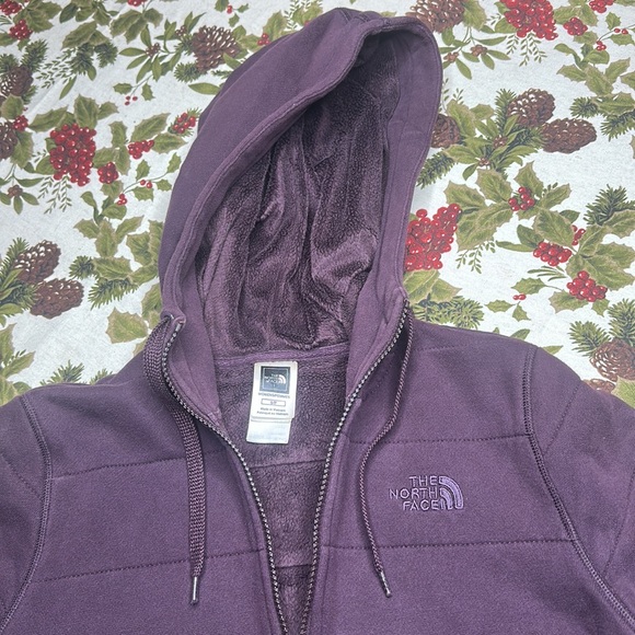 The North Face sherpa lined zip up hoodie Purple size small petite - Picture 1 of 13